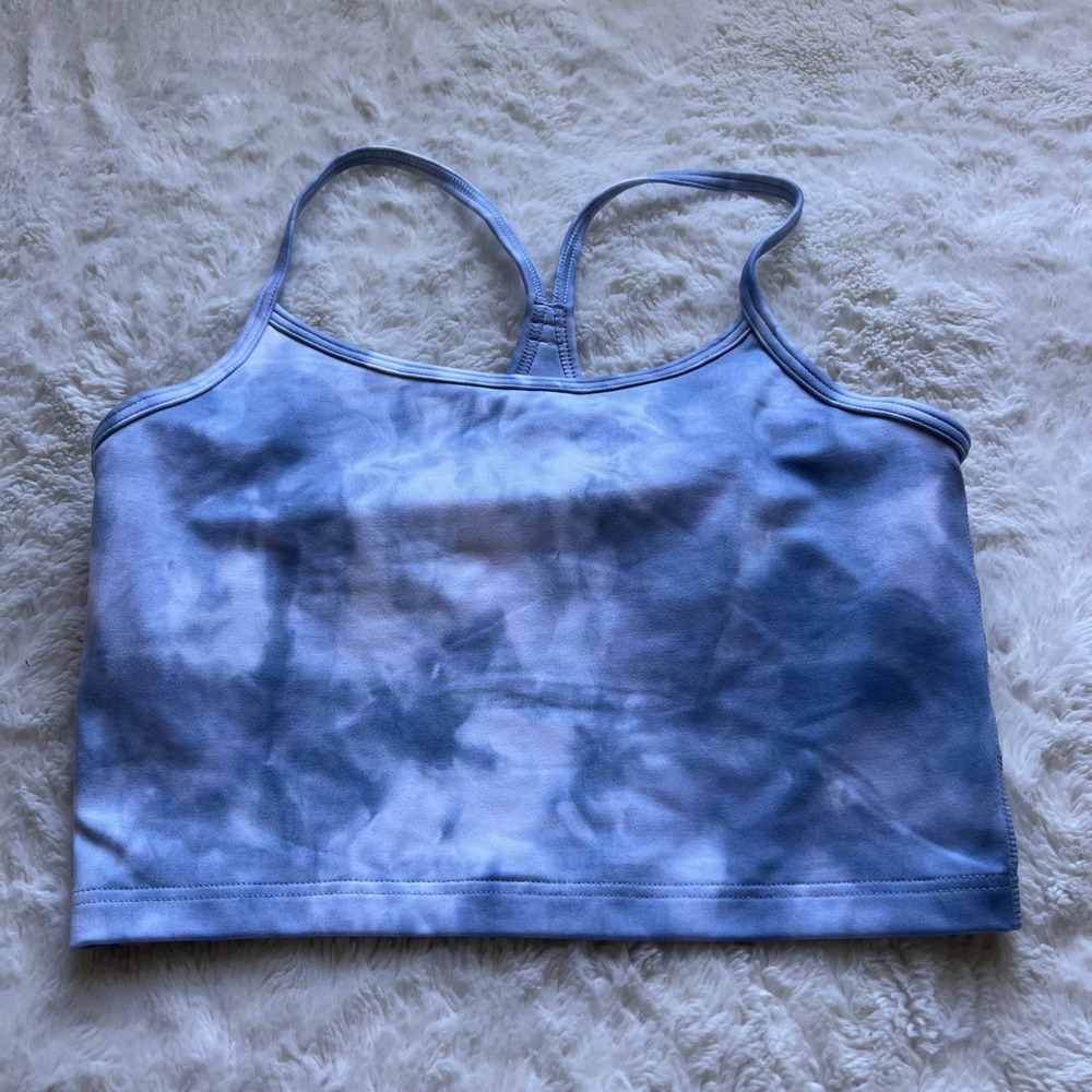 OFFLINE by Aerie Recharge Blue Tie Dye Racerback Sports Bra Crop Top Small Women